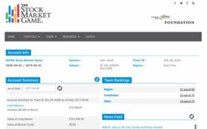 The Stock Market Game web interface